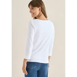 Cecil Damen Basic U-Boot Shirt Weiß L