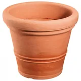 Pflanzkübel MILANO rund aus Kunststoff in terracotta, Durchmesser:30 cm