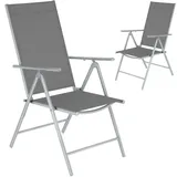 Tectake Marcellino Gartenstuhl 54,5 x 65 x 107,5 cm silber 2 St.