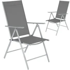 Tectake Marcellino Gartenstuhl 54,5 x 65 x 107,5 cm silber 2 St.