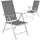 Tectake Marcellino Gartenstuhl 54,5 x 65 x 107,5 cm silber 2 St.