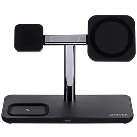 UNITEK P1212A, Freistehend, ABS, Schwarz, Silber, Kontakt, Tisch, 15 W), - Schwarz/Silber