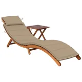 vidaXL 3061590 Gartenstuhl Lounge Gepolsterter Sitz Akazienholz Beige