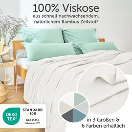 Blumtal Kühldecke 150x200 cm - Bambus Sommerdecke für Sofa - Bett, atmungsaktiv & kühlend – ideal als Reisedecke- Naturbelassen - Naturbelassen