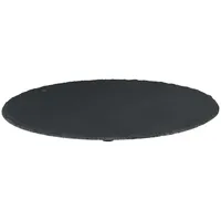 creativ home Schiefer- DEKOPLATTE RUND. 30 cm. Schieferplatte. Kanten GEBROCHEN.