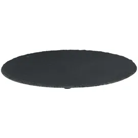 creativ home Schiefer- DEKOPLATTE RUND. 30 cm. Schieferplatte. Kanten GEBROCHEN.
