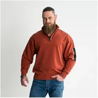 Stier Oversized Zip Sweater Functional Pocket organic cotton L Deep Red
