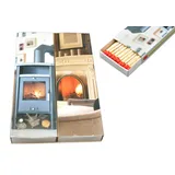 jameitop®🔥 2 XL Streichholzschachteln 19cm extra lang Kamin/Feuer Motive: 2x45er Packungen Kaminanzünder Streichhölzer Zündhölzer