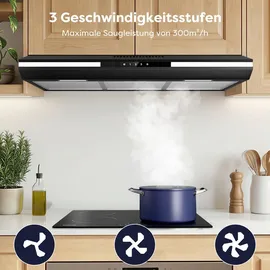 Ciarra Unterbauhaube 90 cm Schwarz