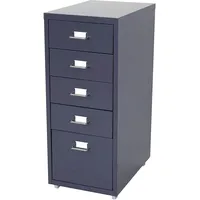 Mendler Rollcontainer Boston T851, Schubladenschrank Stahlschrank, 69x28x41cm 5 Schubladen