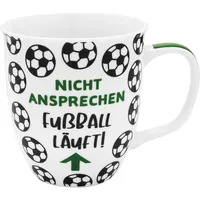 GRUSS & CO Tasse Motiv Fußball 0,4 l Weiß