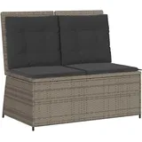 Gartenbank Verstellbar Mit Kissen Grau Poly Rattan