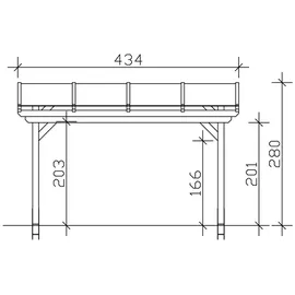 SKANHOLZ Sanremo 434 x 350 cm Fichtenholz schiefergrau