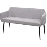 Mendler Sitzbank HWC-L13, Esszimmerbank Bank Polsterbank Garderobenbank Rückenlehne Armlehne Stoff/Textil 133cm ~ grau
