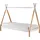 58 aufm Kessel Zeltbett Karyn 2 206 x 98 x 158 cm Massivholz weiß/natur beige