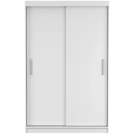 fabryka mebli idźczak Schwebetürenschrank Neomi 04 - Weiß/Weiß, 120cm, moderner Kleiderschrank - Weiß