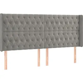 vidaXL Boxspringbett mit Matratze & LED Hellgrau 180x200 cm Samt