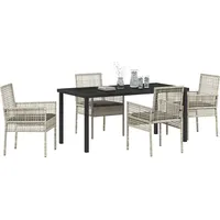 vidaXL Garten Essset mit Kissen in Hellgrau