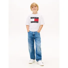Tommy Hilfiger T-Shirt TOMMY HILFIGER, Jungen, Gr. 92, weiß, Single Jersey, Obermaterial: 100% Baumwolle, unifarben, regular fit normal, Rundhals, eingesetzt abgesteppte Kante, Shirts T-Shirt, Regular fit, für Kinder bis 16 Jahre, Print