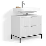 livinity® Waschbeckenunterschrank Aterno 2 Auszüge 70 x 63 x 45,1 cm Weiß