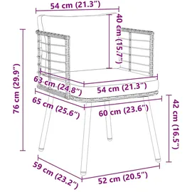 vidaXL Gartenstuhl mit Kissen 57,5 x 74 x 76 cm braun