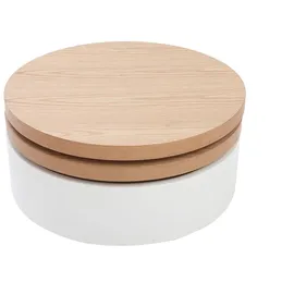 miliboo Couchtisch Weiß/Braun Holz 0 x 0 cm