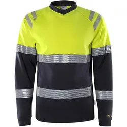 Multinorm Langarmshirt "7107 TFL" Flamestat gelb/marine - L - gelb