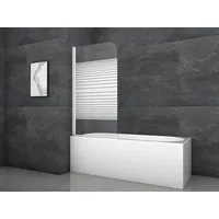 MARWELL Badewannenfaltwand Pulse 1, 1-flg, 80x40 cm - Duschwand für Badewanne in weiß - Duschabtrennung