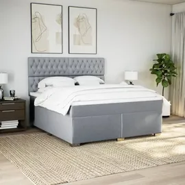 vidaXL Boxspringbett 180 x 200 cm Hellgrau
