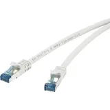 Renkforce RF-4145286 RJ45 Patchkabel CAT 6a S/FTP Grau mit Rastnasenschutz, Flammwidrig