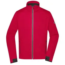 James & Nicholson Herren 3-Lagen Sport Softshell Jacke Softshell-Jacke JN1126 light red/black S