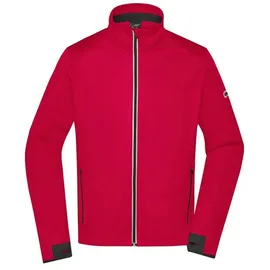 James & Nicholson Herren 3-Lagen Sport Softshell Jacke Softshell-Jacke JN1126 light red/black S