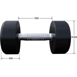 Kurzhantel Gummi 2,5 - 40 kg schwarz 10kg