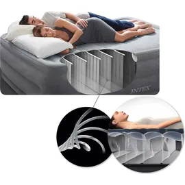 Intex Luftbett 191 x 137 x 25 cm mit Batteriepumpe 137x191x25
