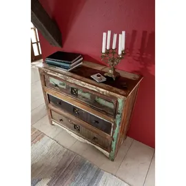Massivmoebel24 Kommode Altholz 100x42x88 mehrfarbig lackiert NATURE of SPIRIT #49