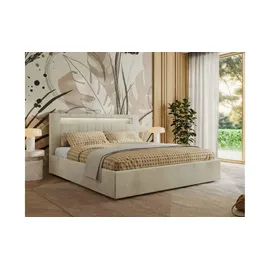 mks möbel Polsterbett mit Bettkasten - beige - Maße (cm): B: 168 H: 103