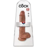 KING COCK 10" Cock with Balls, Tan,