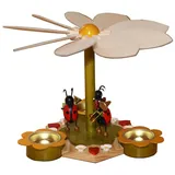 Rudolphs Schatzkiste Teelichtpyramide Käfermusikanten bunt BxHxT 23x18,5x23cm NEU Pyramide Holzpyramide Seiffen Erzgebirge Weihnachten Wärmespiel Teelicht Lichter Figur Holz Flügel Kerzen