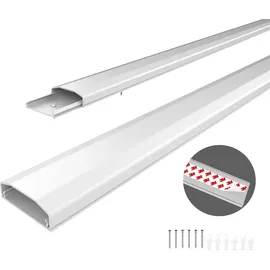 conecto Kabelkanal aus Kunststoff zum Kleben oder Schrauben inkl. 3M Klebeband, 50 cm, weiß