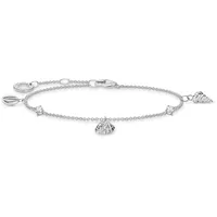 Thomas Sabo Armband Muscheln und weiße Steine Silber 925 A2060-051-14-L19V Größe 19