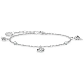 Thomas Sabo Armband Muscheln und weiße Steine Silber 925 A2060-051-14-L19V Größe 19