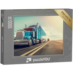 puzzleYOU Puzzle Puzzle 1000 Teile XXL „3D-Rendering: Truck auf dem Highway“, 1000 Puzzleteile, puzzleYOU-Kollektionen Trucks & LKW