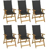 vidaXL Klappbare Gartenstühle 59 x 86,6 x 31,6 cm braun 6 St.