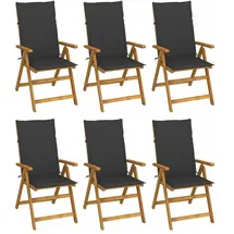 vidaXL Klappbare Gartenstühle 59 x 86,6 x 31,6 cm braun 6 St.