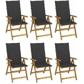 vidaXL Klappbare Gartenstühle 59 x 86,6 x 31,6 cm braun 6 St.