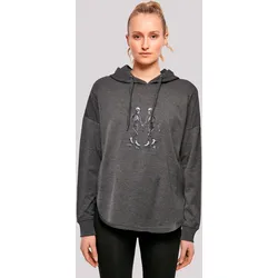 Kapuzenpullover F4NT4STIC "Skelettpaar Eislaufen Valentinstagsgeschenk", Damen, Gr. XS, grau (charcoal), Obermaterial: 100% Baumwolle, casual, oversize, Langarm, Pullover, Premium Qualität