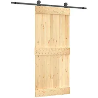 vidaXL Schiebetür mit Beschlag 90x210 cm Massivholz Kiefer