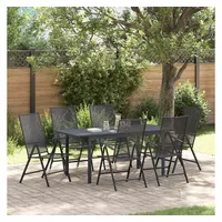 vidaXL Garten Essgruppe 7-tlg. Anthrazit