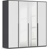 Rauch Drehtürenschrank »Kleiderschrank Schrank Garderobe Wäscheschrank NAGATA mit Spiegel«, (in 3 verschiedenen Ausstattungen BASIC/CLASSIC/PREMIUM), und modernen Stangengriffen in Graumetallic TOPSELLER MADE IN GERMANY,