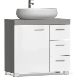 VASAGLE Waschbeckenunterschrank 2 Fächer hinter der Tür